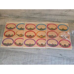 Vintage 1982 Current Oval Canning Labels Fruit & Floral Design Set Of 30 Sheets